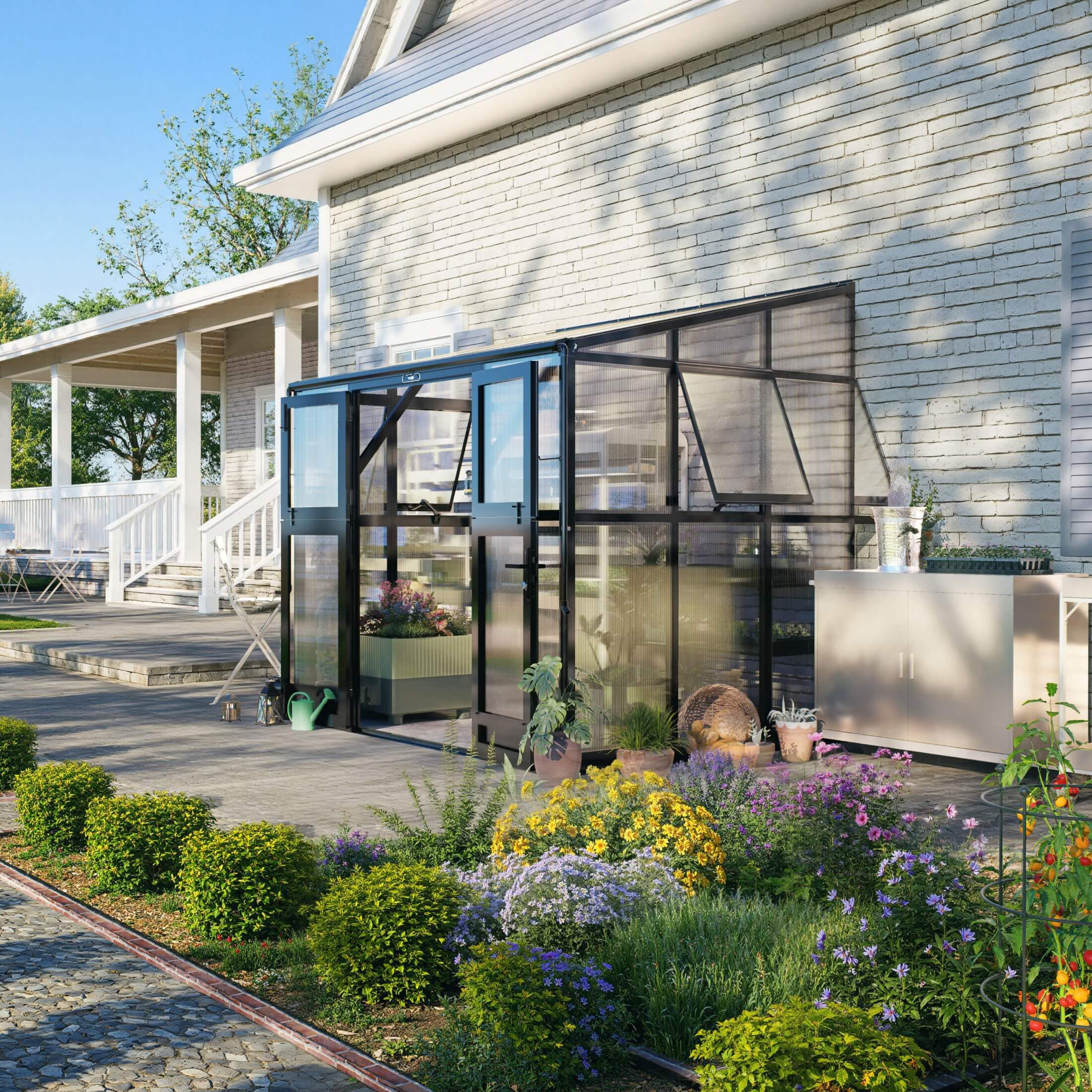 Vego Garden 6.5 x 8.5 Foot Lean-To Greenhouse