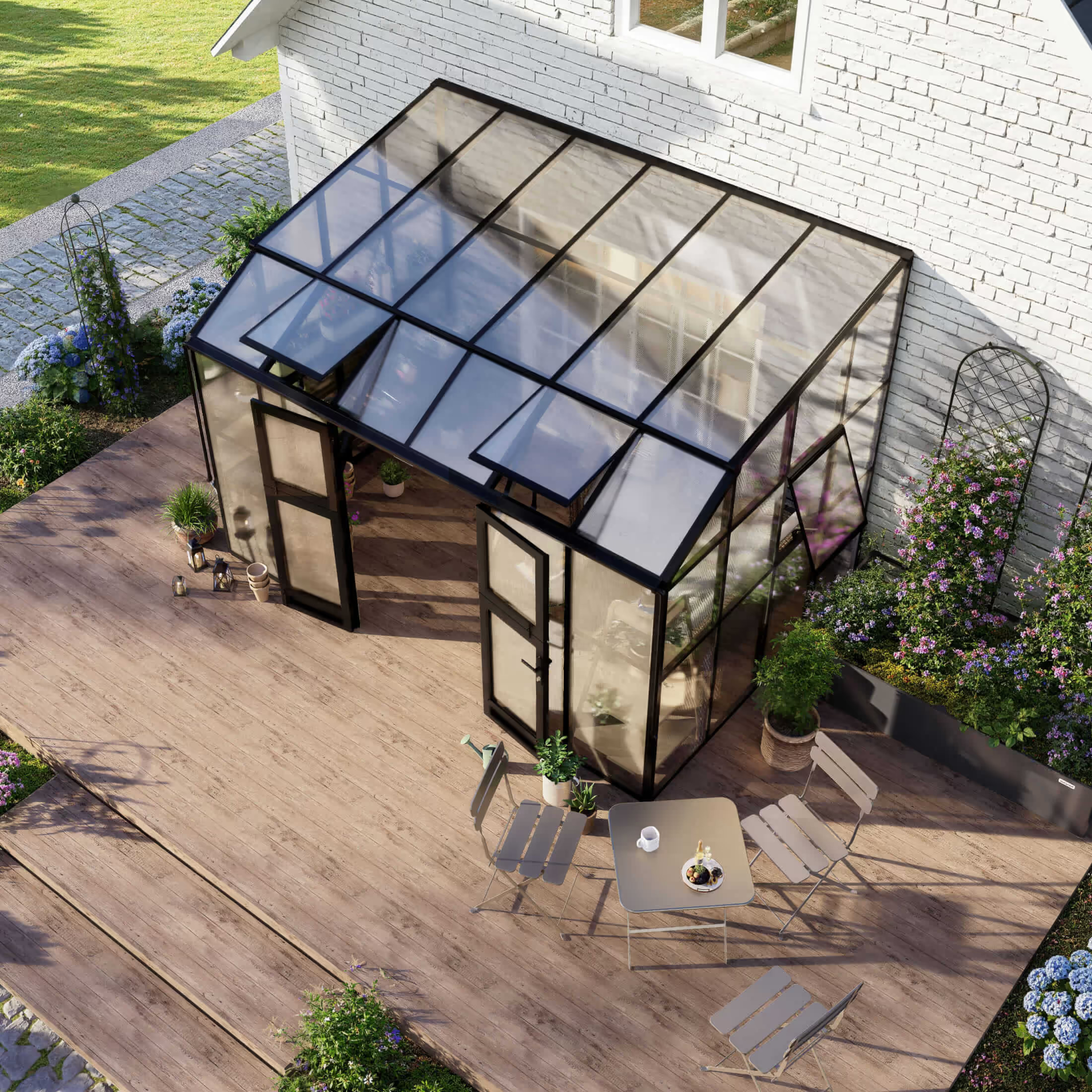 Vego Garden 12.5 x 8.5 Foot Lean-To Greenhouse