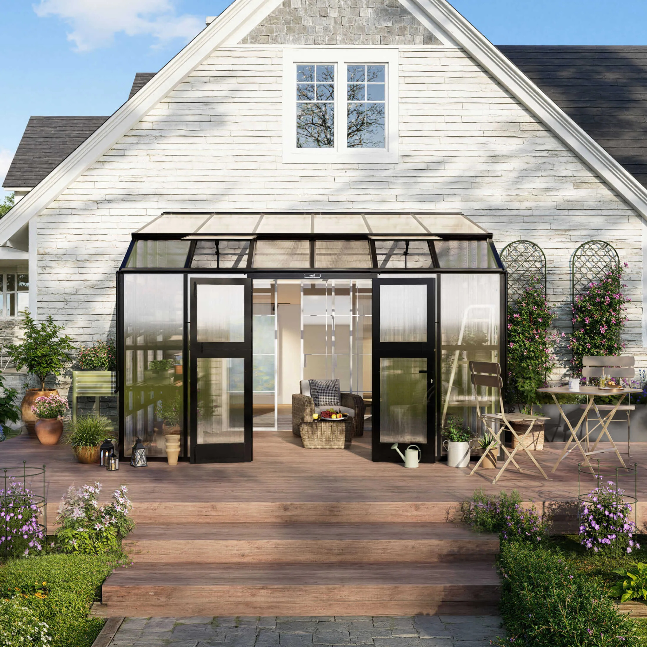 Vego Garden 12.5 x 8.5 Foot Lean-To Greenhouse