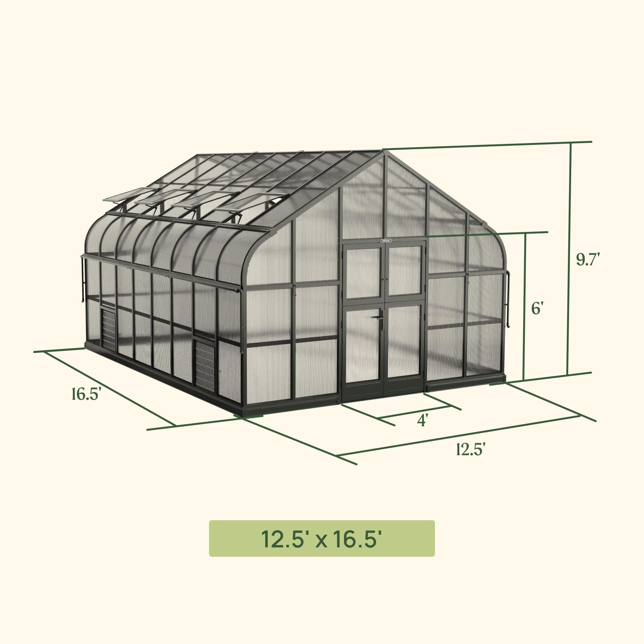 Vego Garden 12.5 x 16.5 Pacific Greenhouse Kit