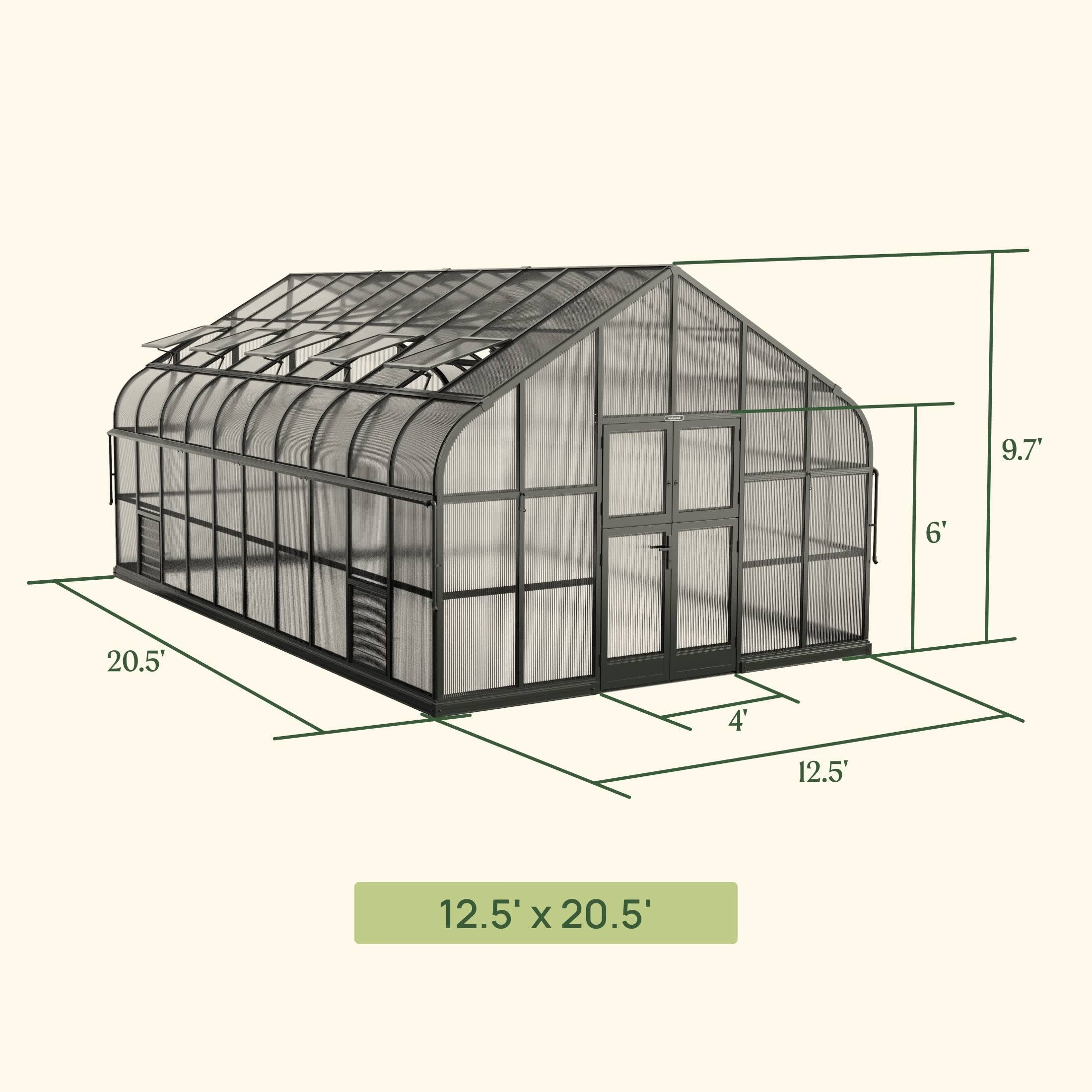 Vego Garden 12.5 x 20.5 Pacific Greenhouse Kit