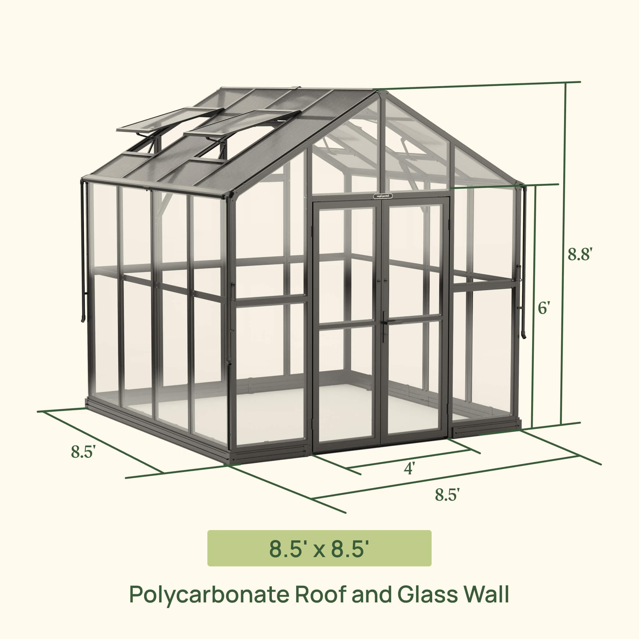 Vego Garden 8.5 x 8.5 Victorian Greenhouse Kit