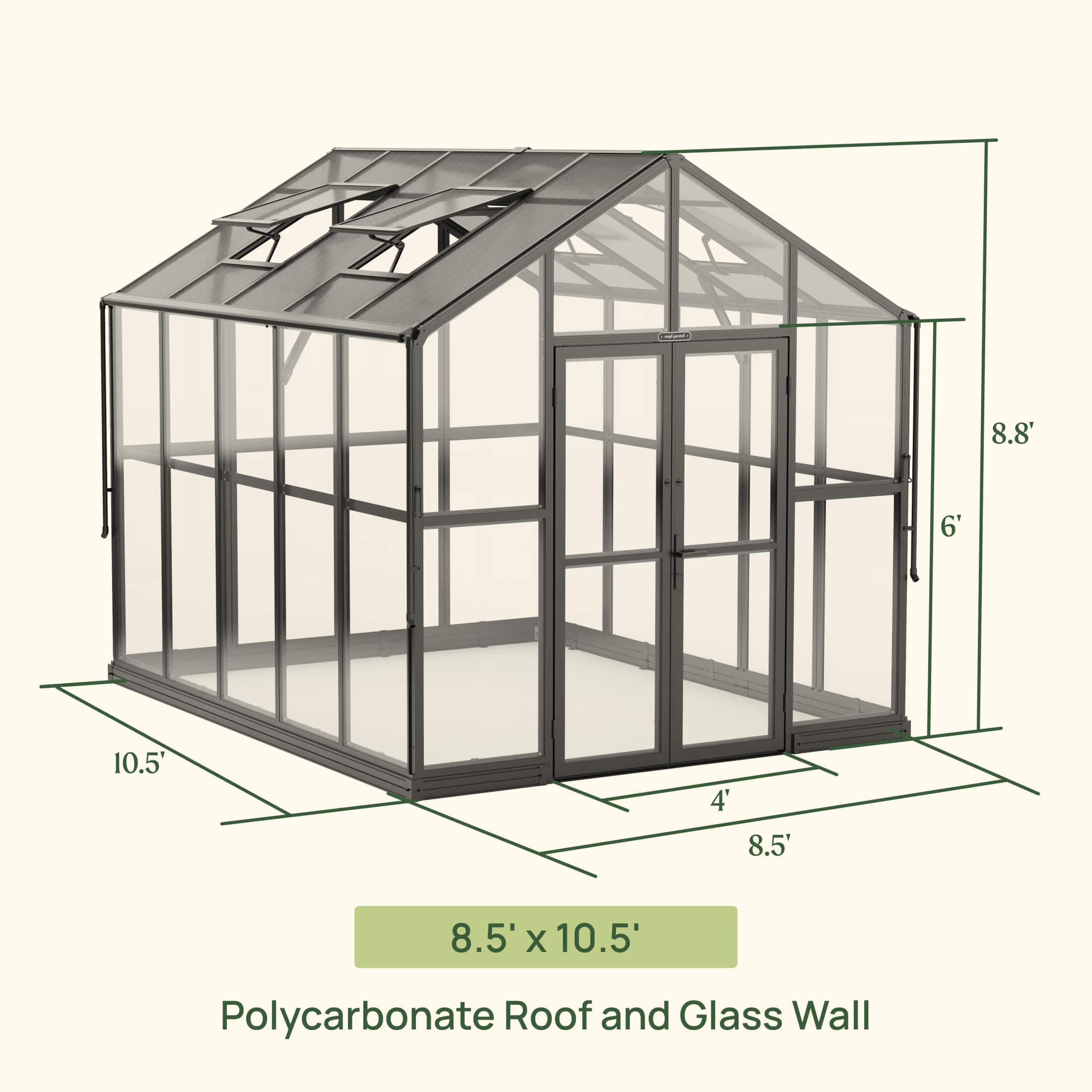 Vego Garden 8.5 x 10.5 Victorian Greenhouse Kit
