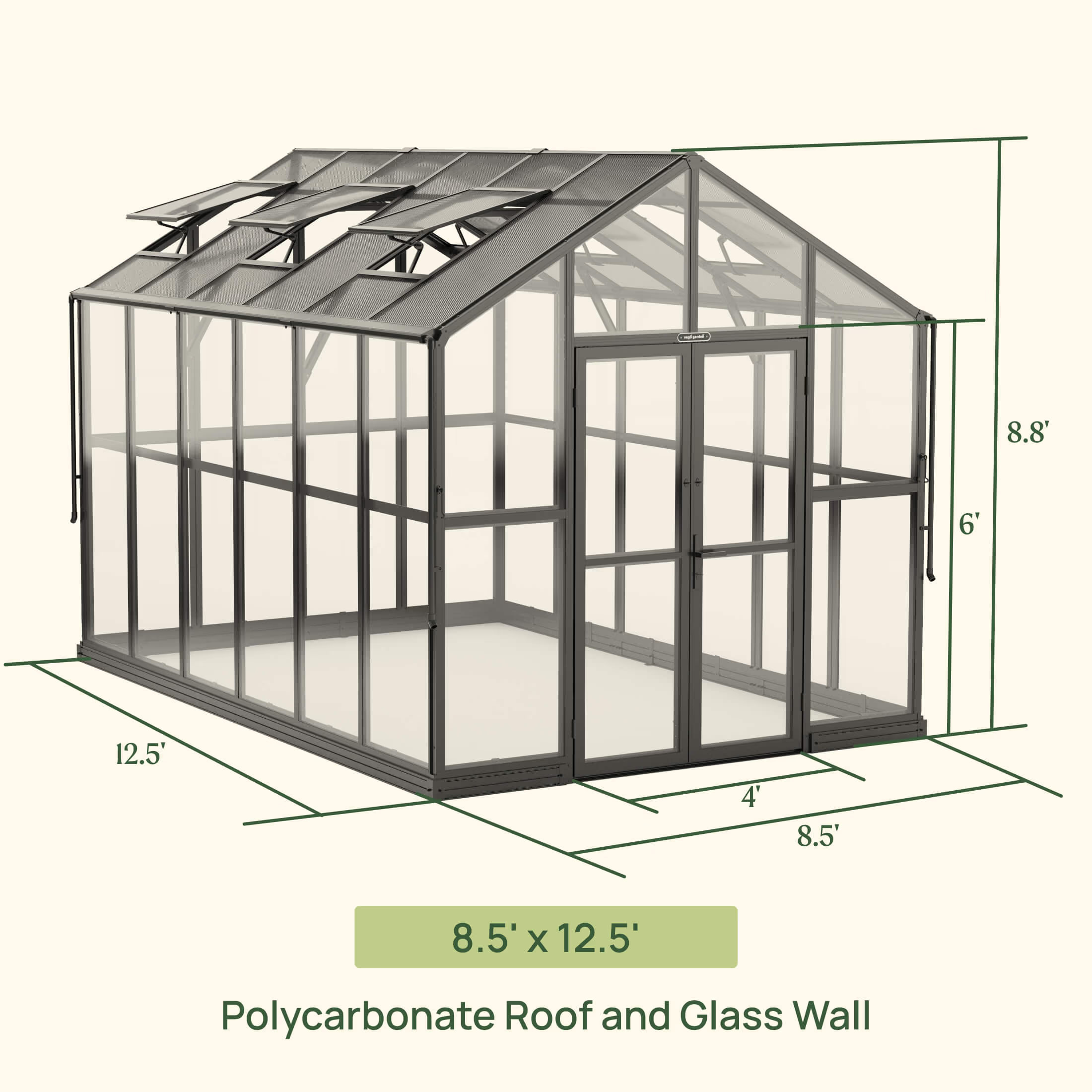 Vego Garden 8.5 x 12.5 Victorian Greenhouse Kit