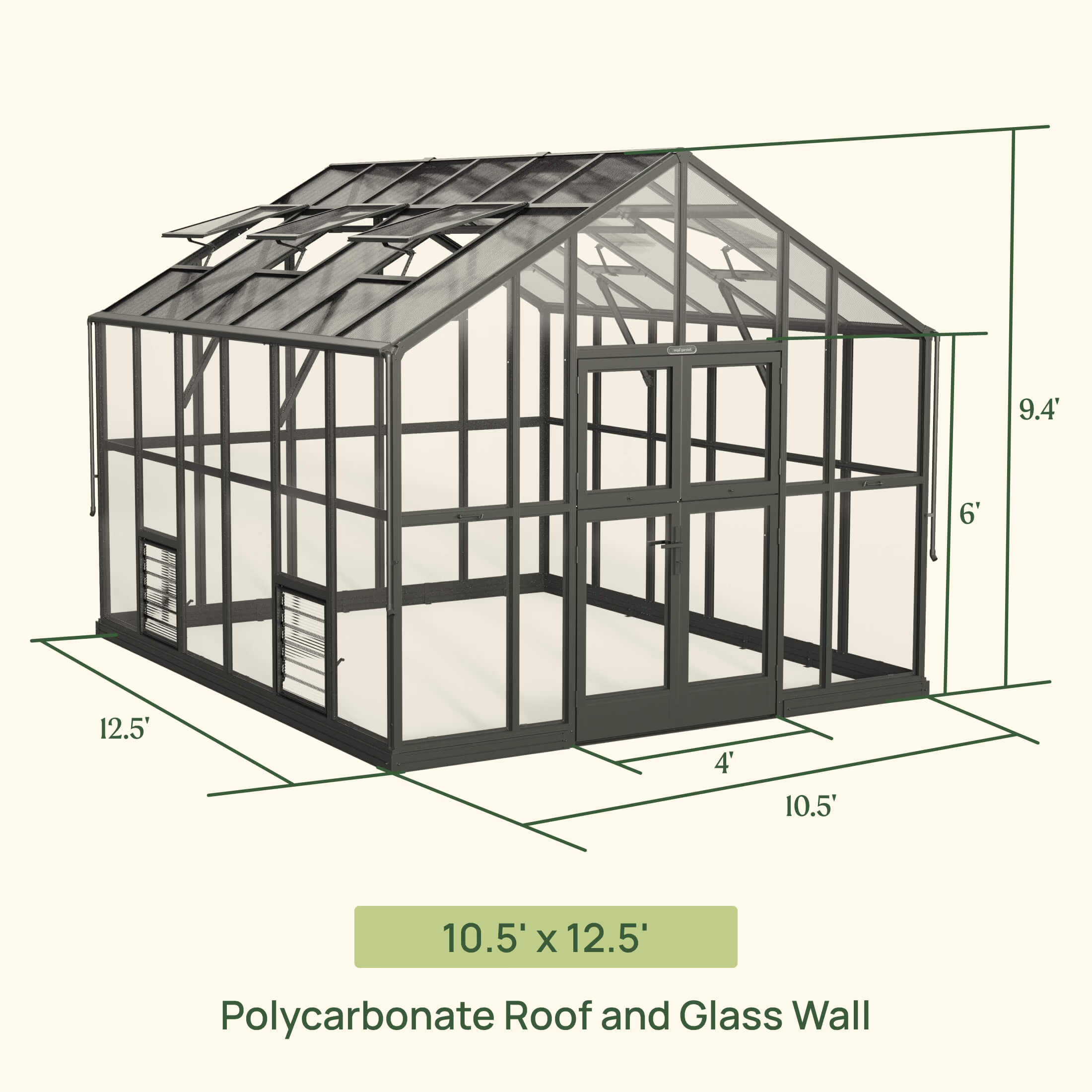 Vego Garden 10.5 x 12.5 Victorian Greenhouse Kit