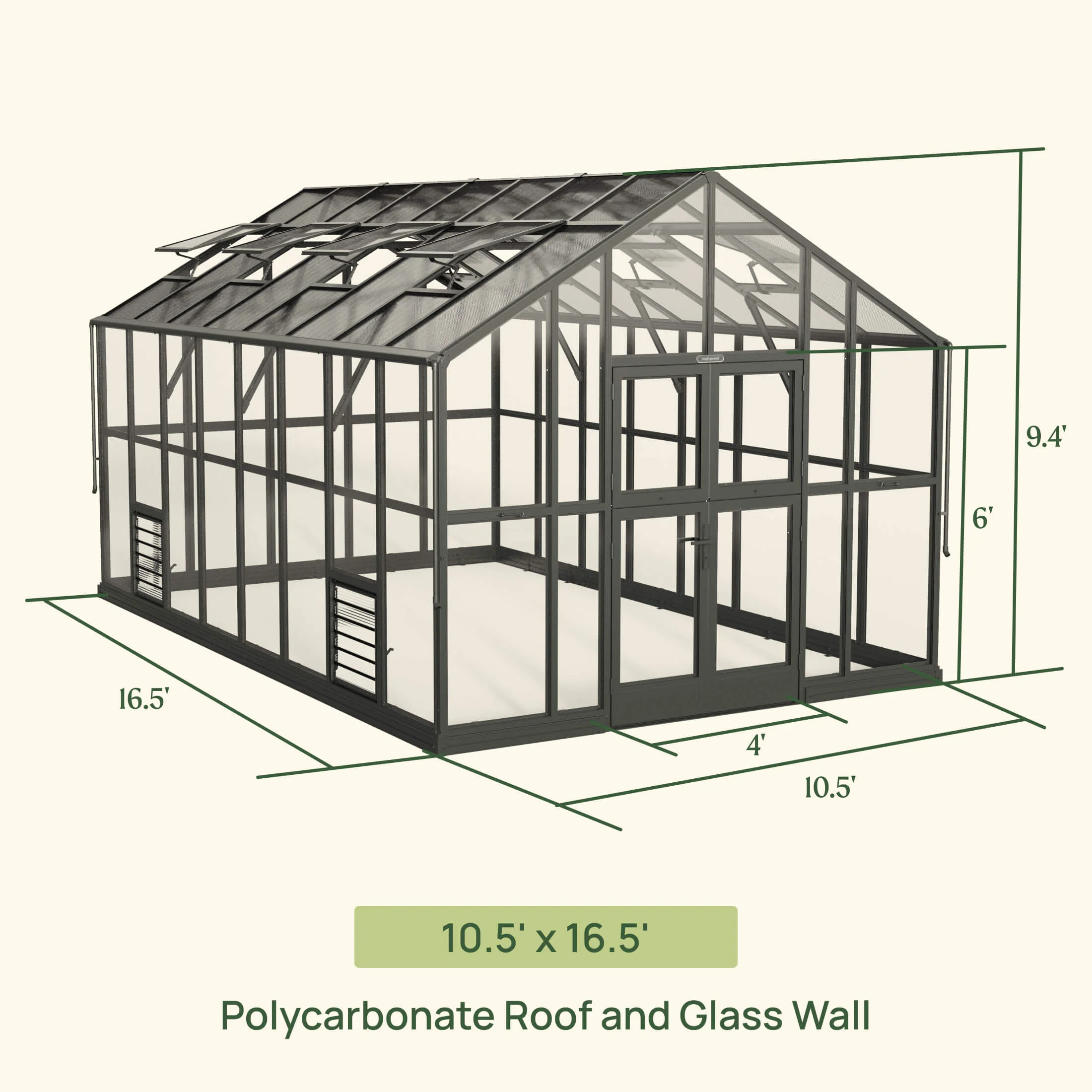 Vego Garden 10.5 x 16.5 Victorian Greenhouse Kit