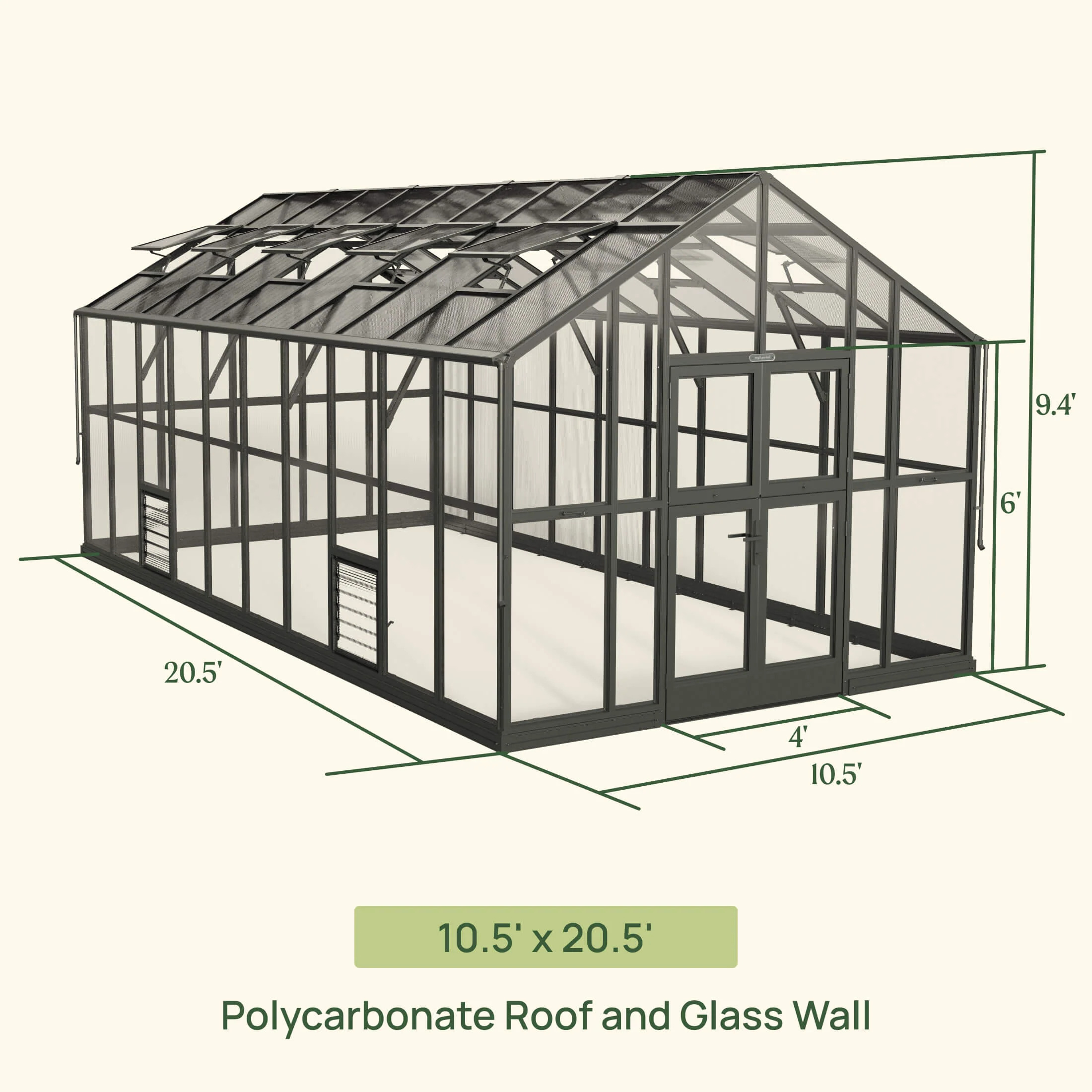 Vego Garden 10.5 x 20.5 Victorian Greenhouse Kit