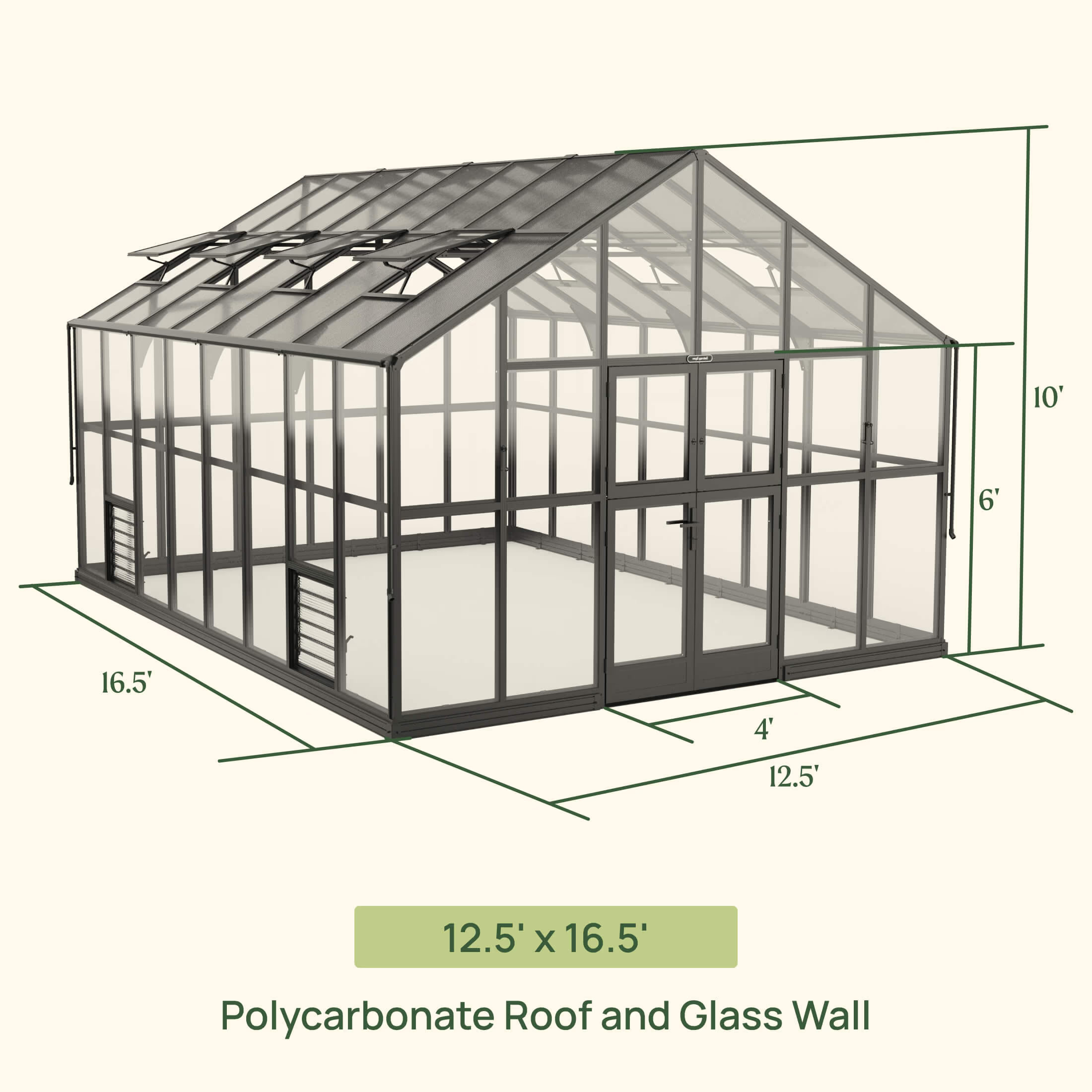Vego Garden 12.5 x 16.5 Victorian Greenhouse Kit