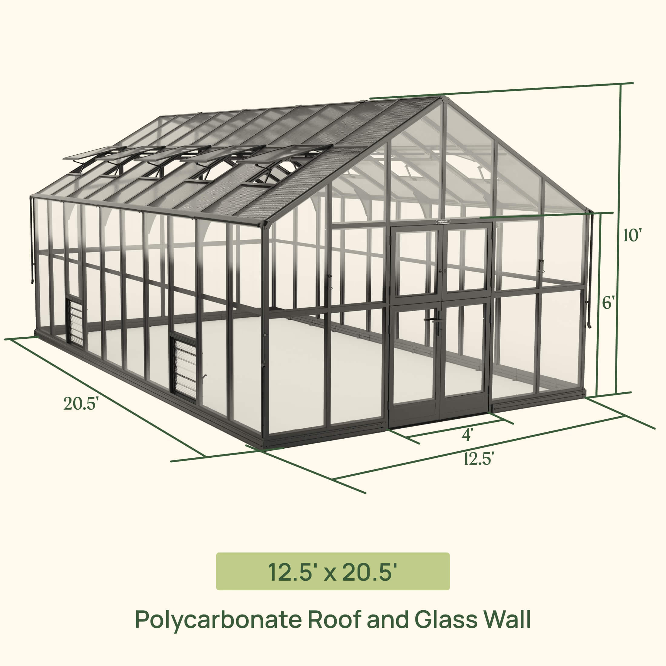 Vego Garden 12.5 x 20.5 Victorian Greenhouse Kit