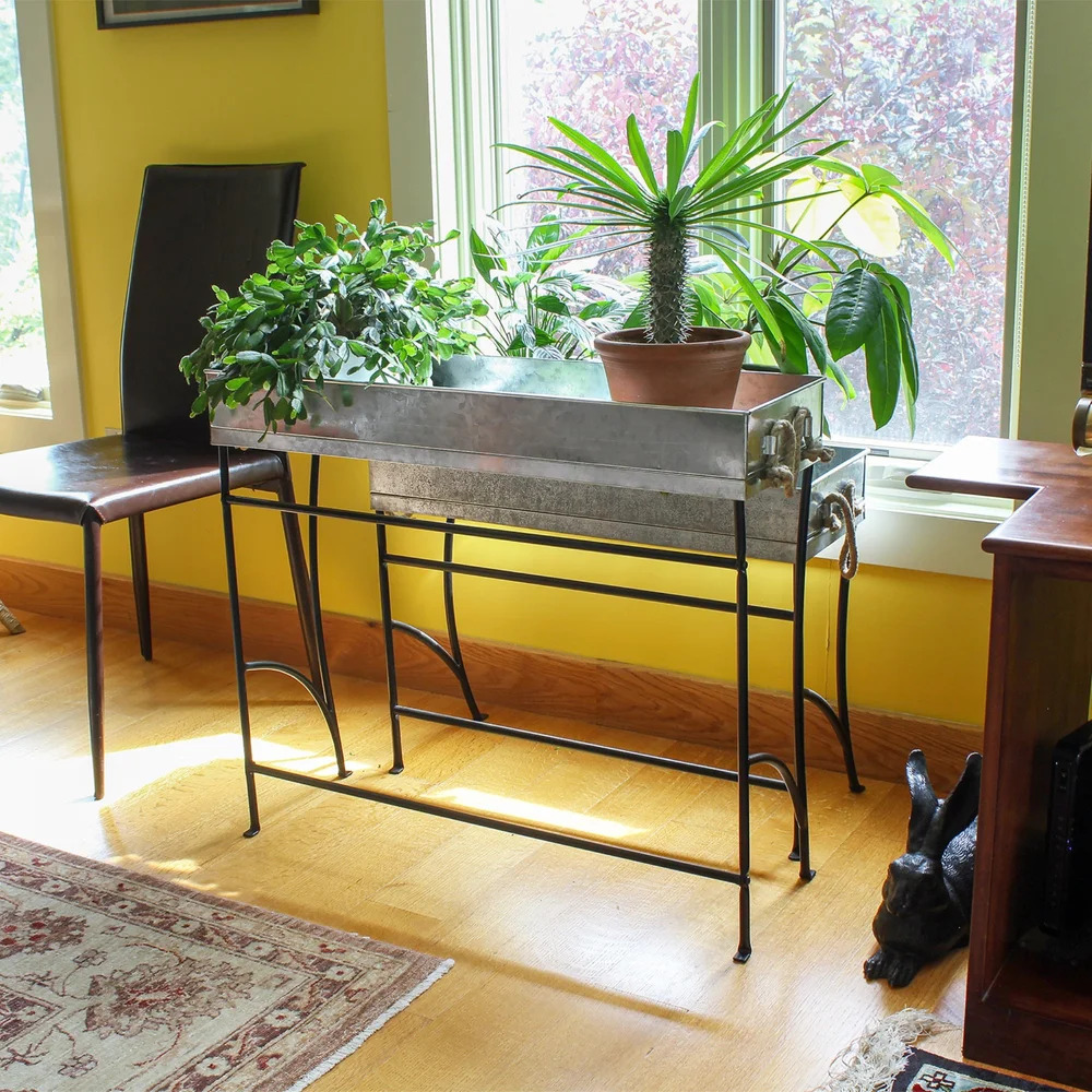 Achla 27 Inch Trestle Plant Stand with Tray
