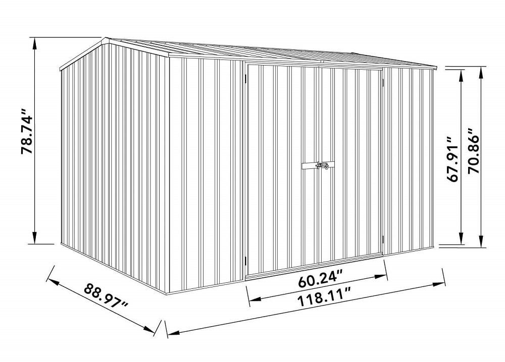 Absco 10 x 7 Foot Premier Steel Outdoor and Garden Storage Shed