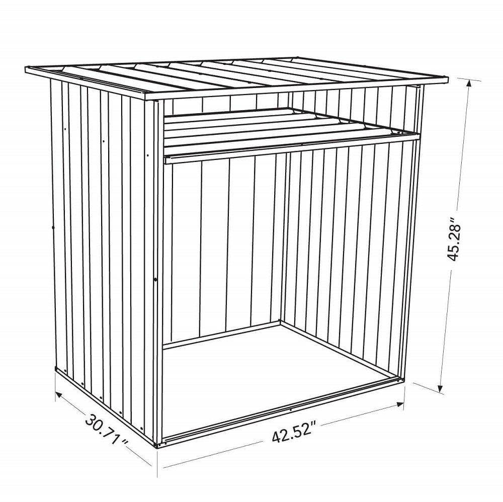 Absco 4 x 2.5 Foot Woodstore Metal Storage Shed