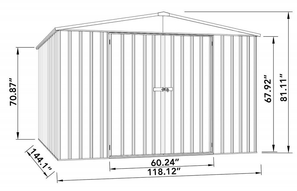 Absco 10 x 12 Foot Regent Steel Outdoor Garden Storage Shed