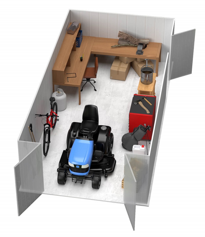Absco 10 x 19.5 Foot Utility Steel Storage Shed