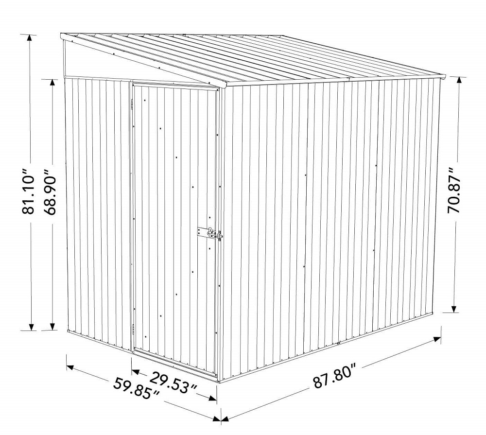 Absco 5 x 7 Foot Durango Steel Outdoor Bike Storage Shed