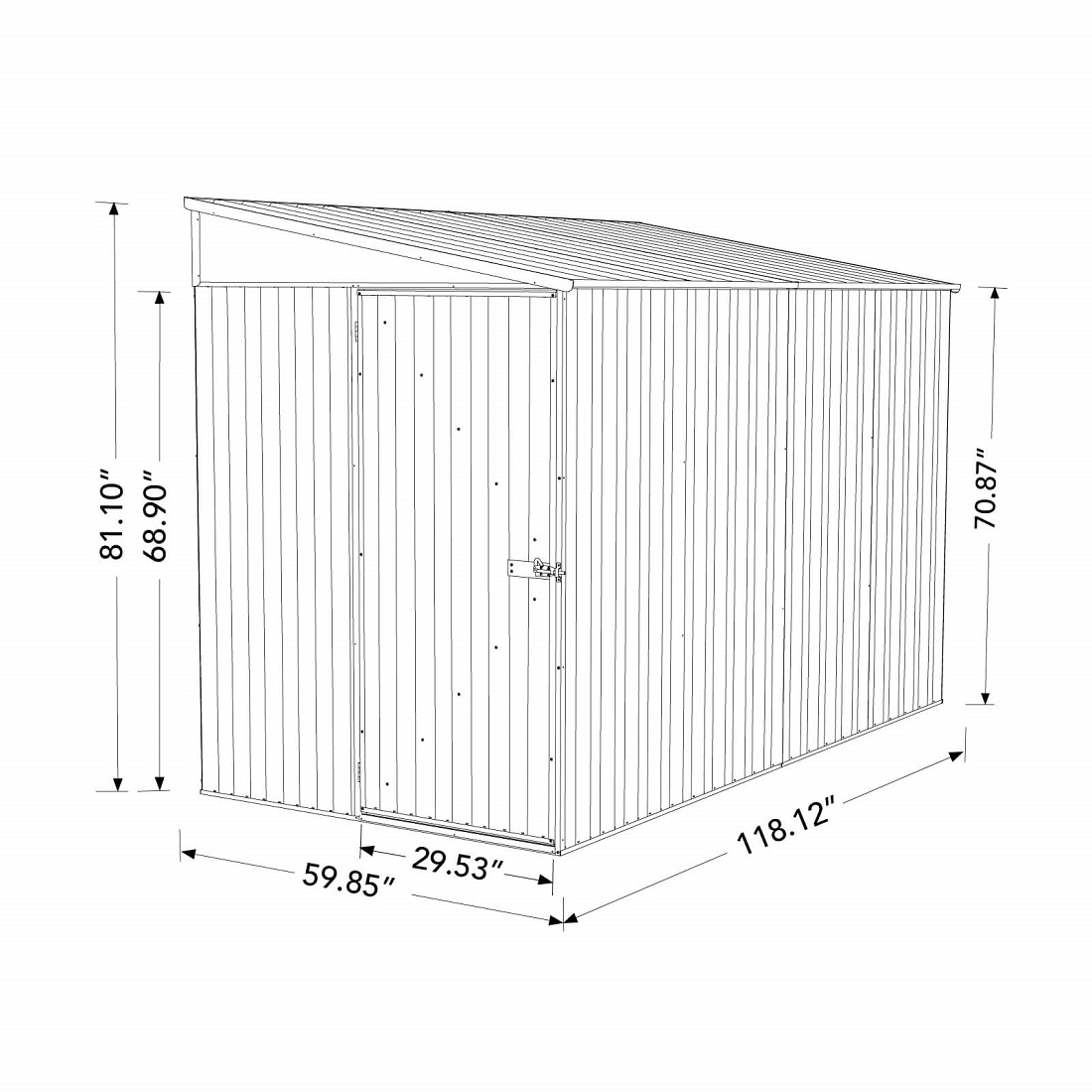 Absco 5 x 10 Foot Durango Metal Bike Shed