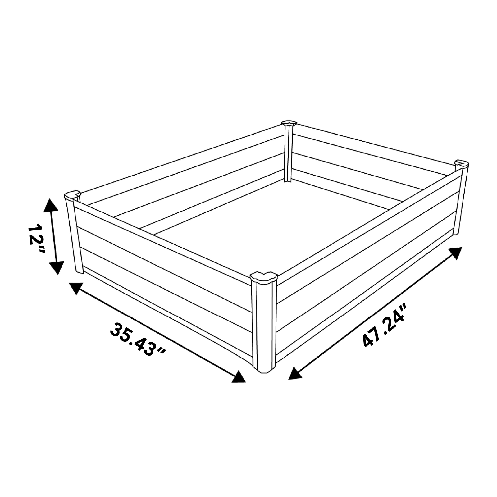 Absco The Organic Garden Co 4 x 3 Foot Rectangular Steel Raised Garden Bed