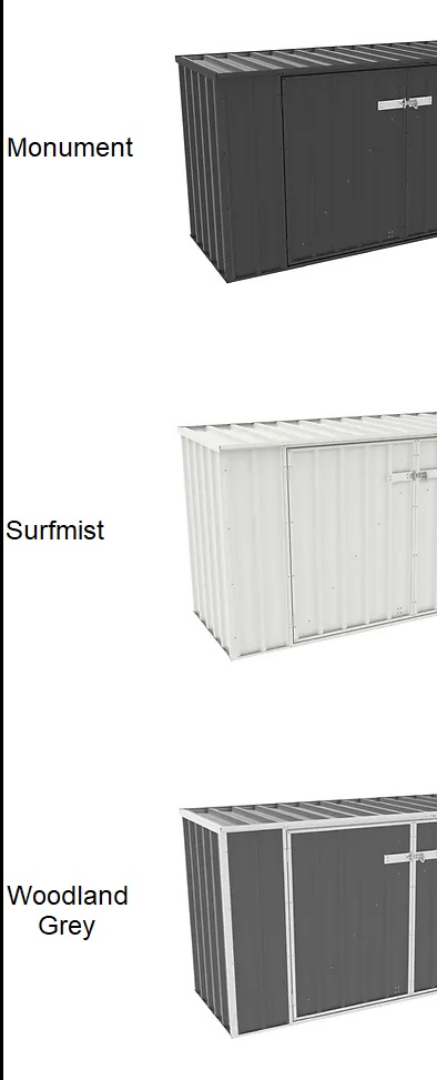 Absco 7.5 x 2.5 Foot Utility Steel Garbage Can Storage Shed