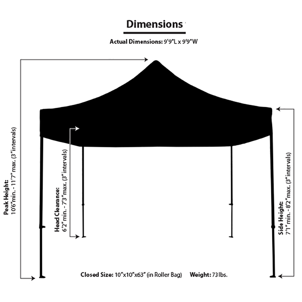 King Canopy 10 x 10 Foot Ares Commercial Instant Pop Up Canopy Kit