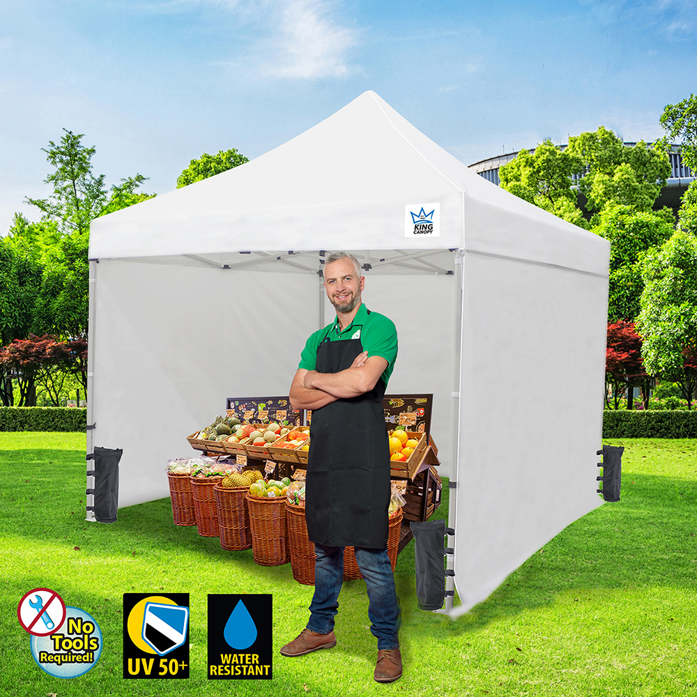 King Canopy 10 x 10 Foot Ares Commercial Instant Pop Up Canopy Kit with Sidewalls