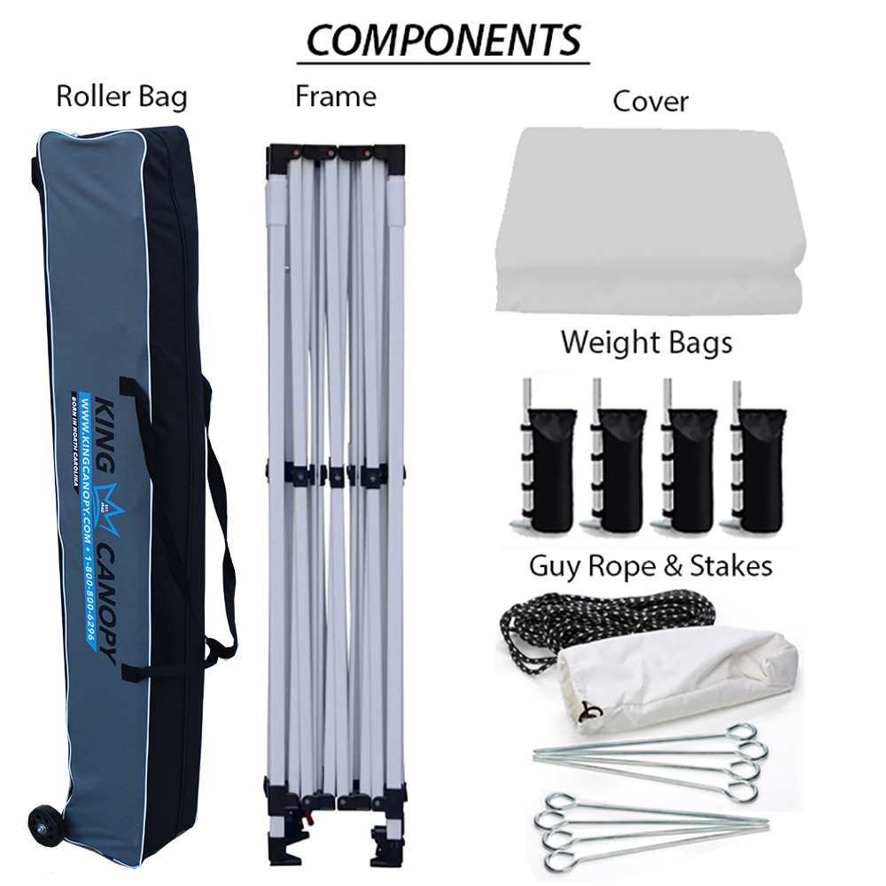 King Canopy 10 x 10 Foot Ares Commercial Instant Pop Up Canopy Kit with Sidewalls