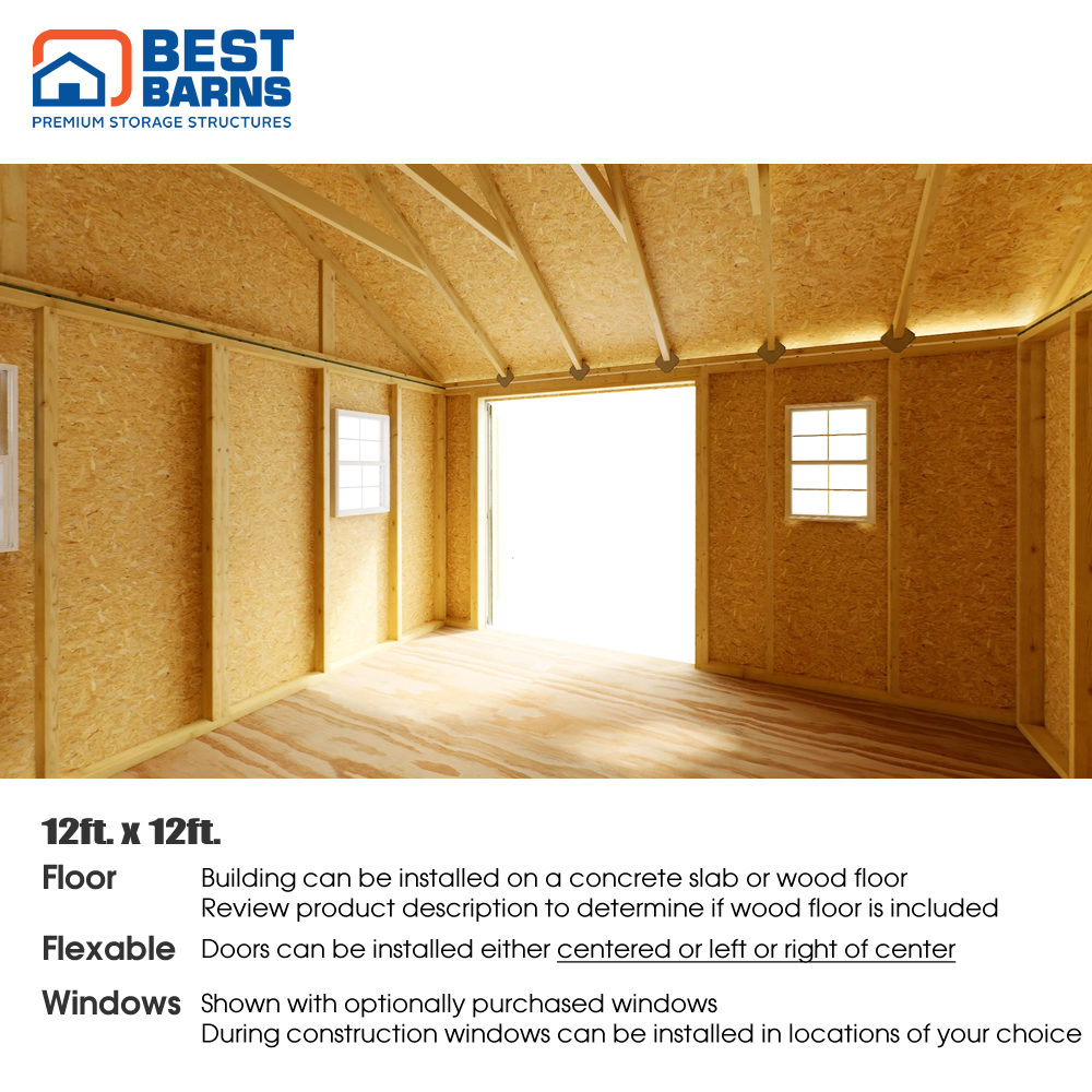 Best Barns 12 x 12 Foot Backyard Basecamp Wood Shed
