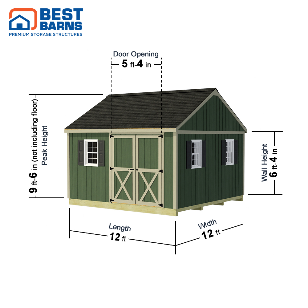 Best Barns 12 x 12 Foot Backyard Basecamp Wood Shed