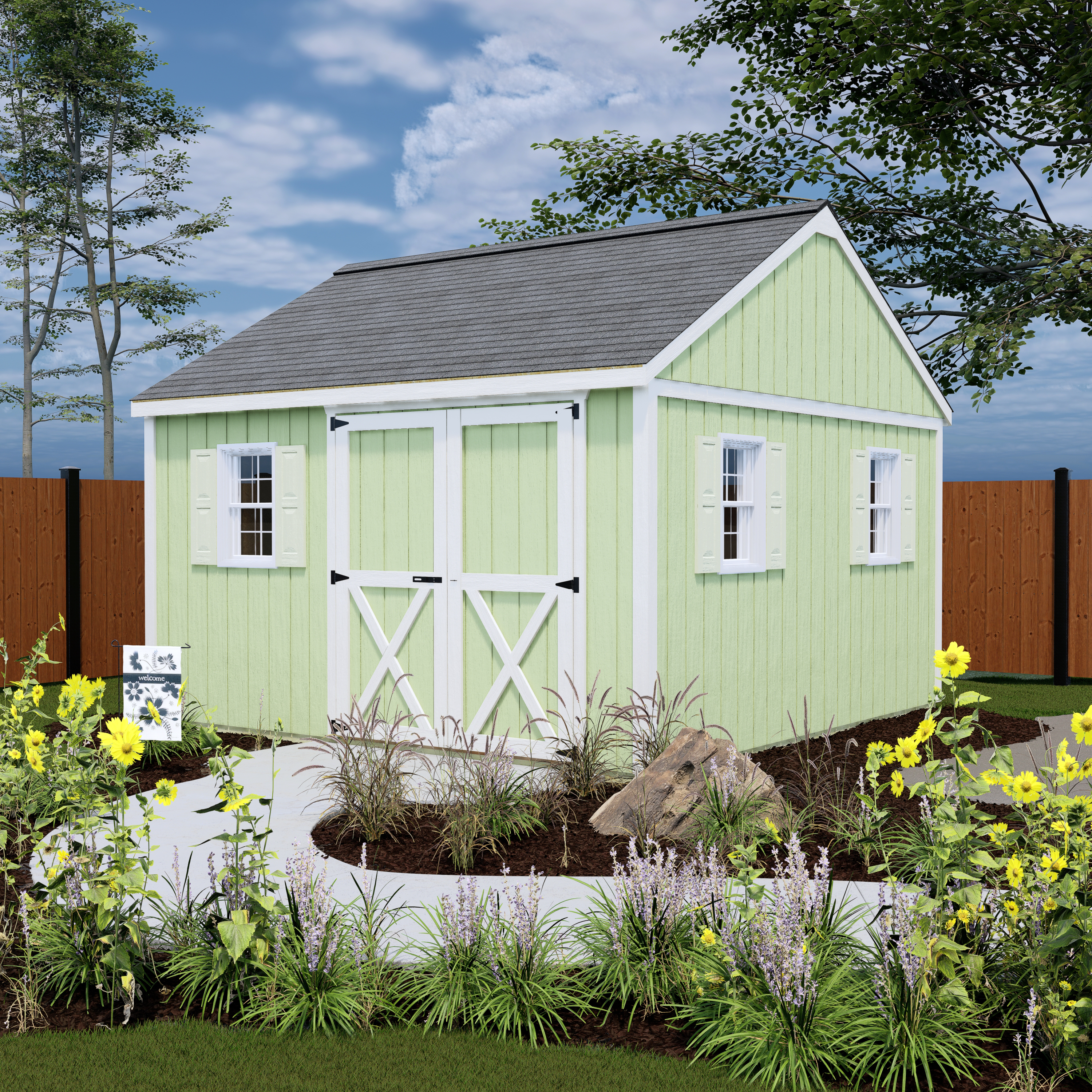 Best Barns 12 x 12 Foot Backyard Basecamp Wood Shed