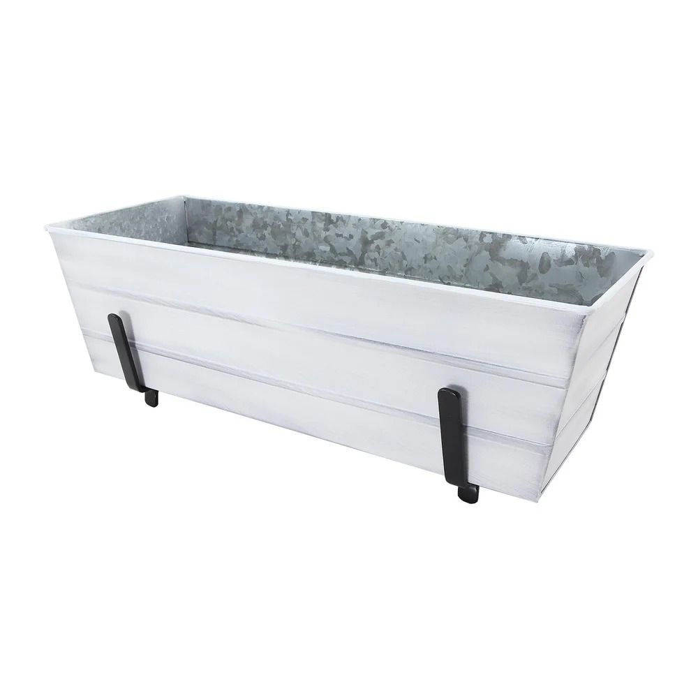 Achla Medium Flower Box with Railing Brackets