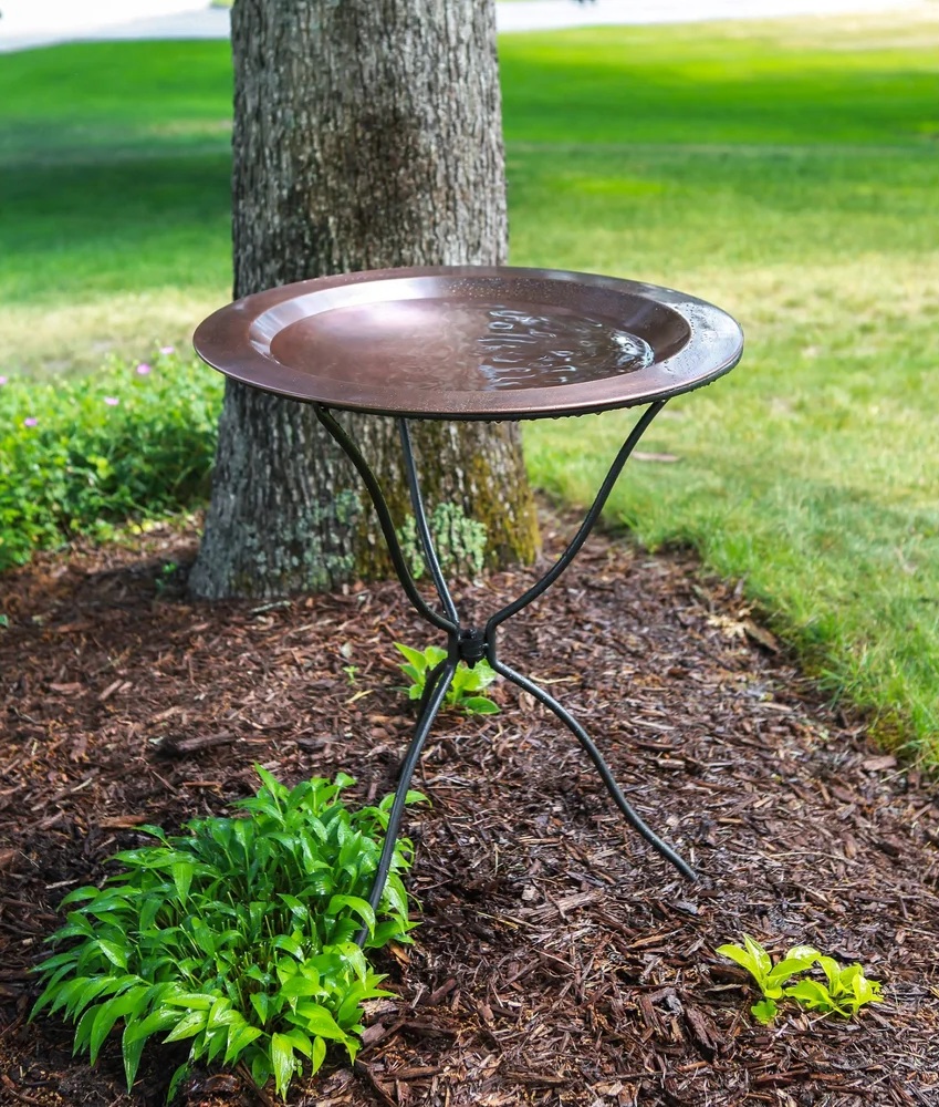 Achla 24 Inch Classic Copper Birdbath with Ring Stand