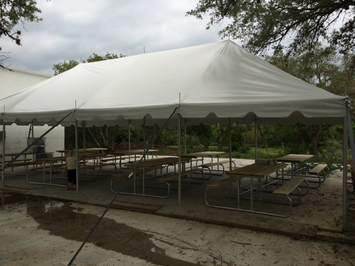 Celina 20 x 40 Classic Pole Tent with Aluminum Poles and White Top