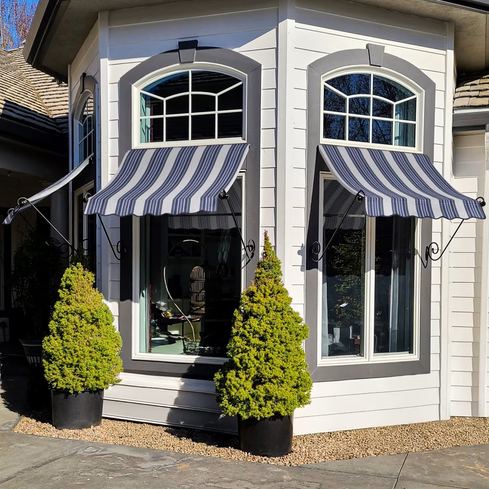 Awntech 3 Foot Charleston Sloped Fixed Awning with Valance and Projection Options