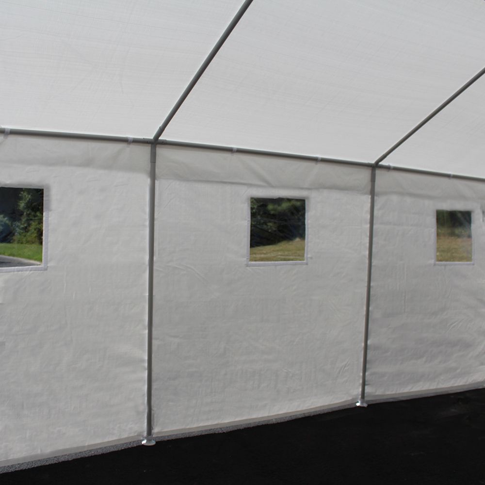 King Canopy 10 x 20 Foot White Steel Frame Enclosed Universal Canopy