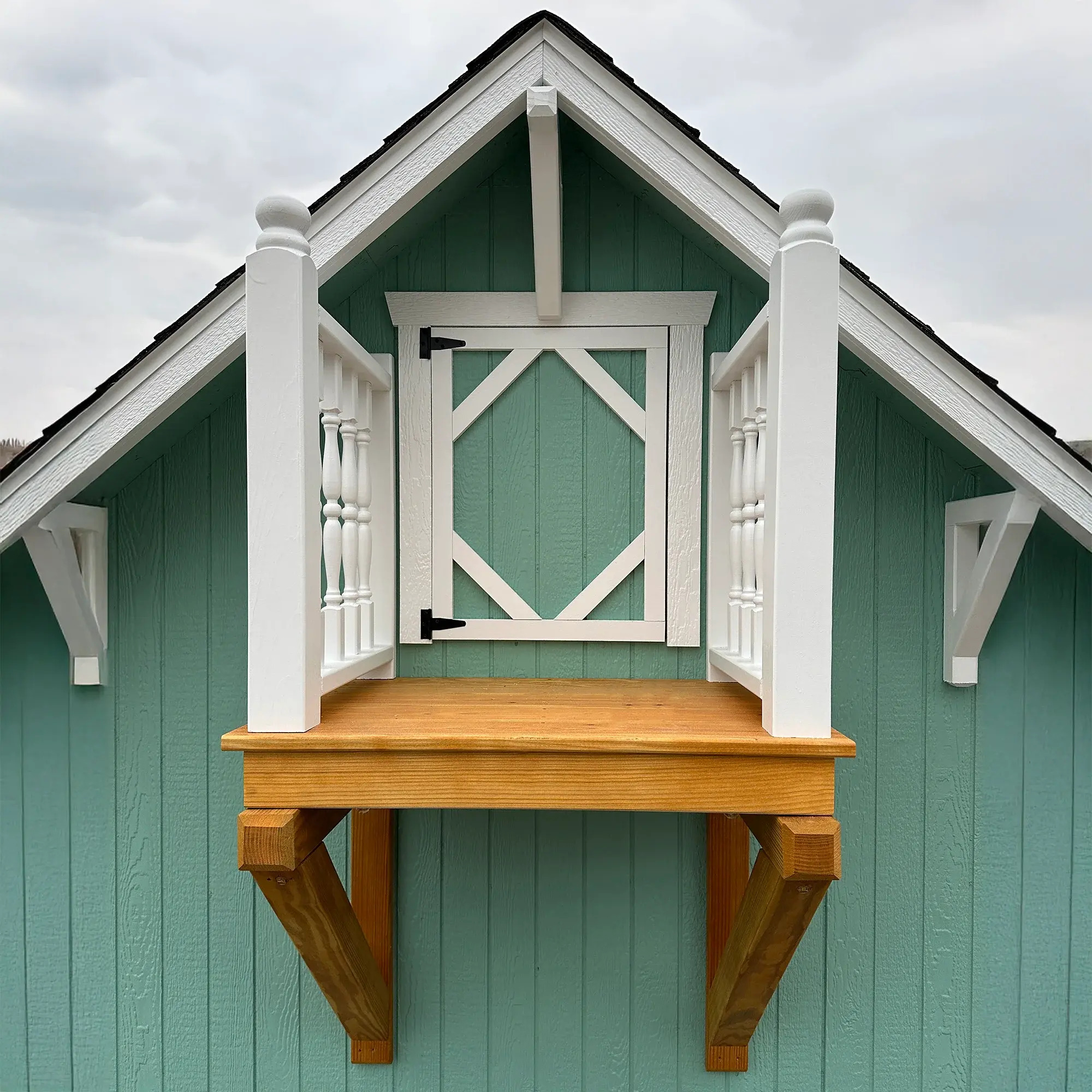 Little Cottage Co. 11 x 8 Craftsman Playhouse with Porch and Slide