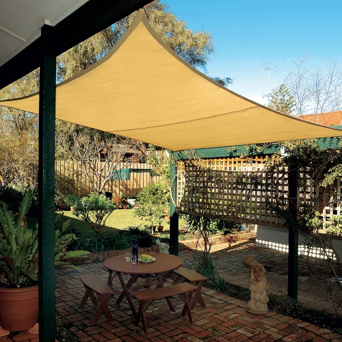 Coolaroo Coolhaven 12' Square Shade Sail with Fixing Kit Option