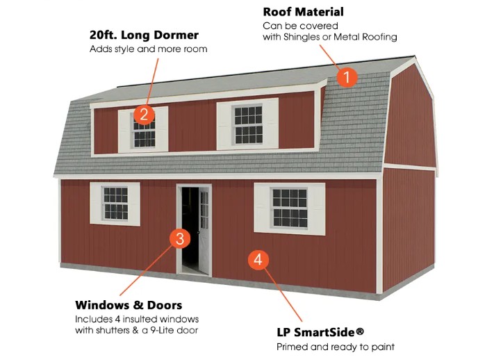 Best Barns 16 x 32 Foot Crafted Colossal Wood Storage Shed