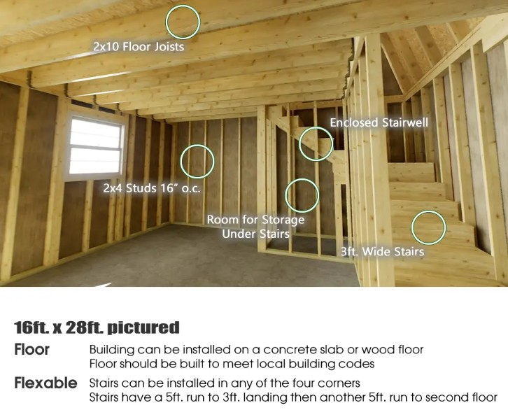 Best Barns 16 x 32 Foot Crafted Colossal Wood Storage Shed