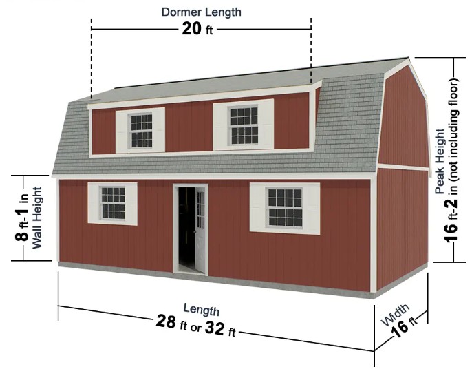 Best Barns 16 x 32 Foot Crafted Colossal Wood Storage Shed