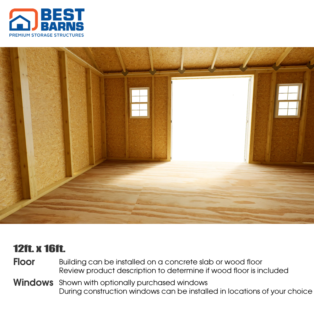 Best Barns 12 x 16 Foot Crafter Connection Wood Shed