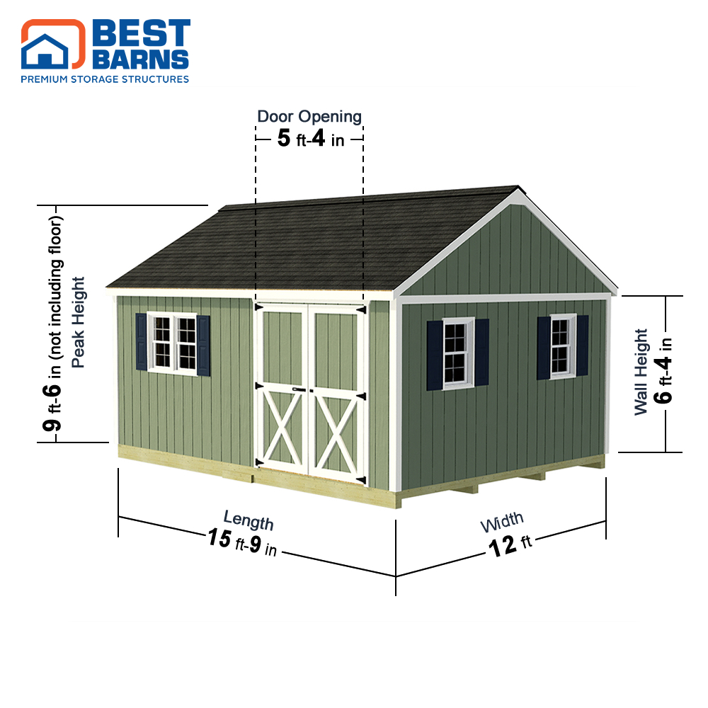 Best Barns 12 x 16 Foot Crafter Connection Wood Shed
