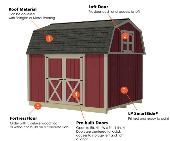 Best Barns 10 x 16 Foot Craftsmans Cove Wood Storage Shed
