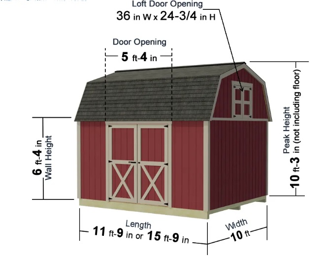 Best Barns 10 x 16 Foot Craftsmans Cove Wood Storage Shed