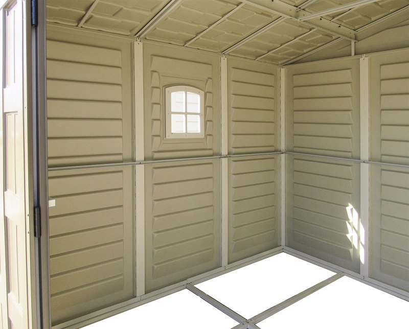DuraMax 8 x 8 Foot DuraPlus Outdoor Storage Shed with Steel Foundation Frame