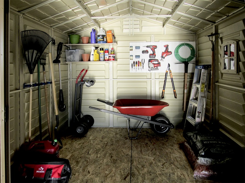DuraMax 8 x 8 Foot DuraPlus Outdoor Storage Shed with Steel Foundation Frame