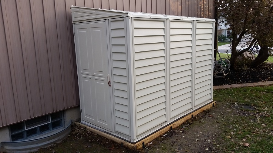 DuraMax SideMate 4 x 8 Vinyl Lean-To Shed with Foundation Kit