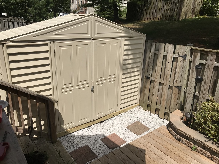 DuraMax 10.5 x 3 Foot SidePro Vinyl Plastic Storage Shed with Steel Frame Foundation