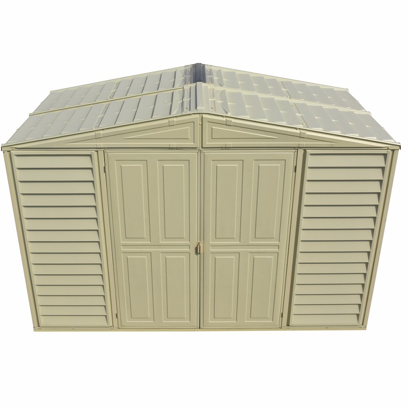 DuraMax 10 x 5 Foot WoodBridge Vinyl Storage Shed with Steel Foundation Frame