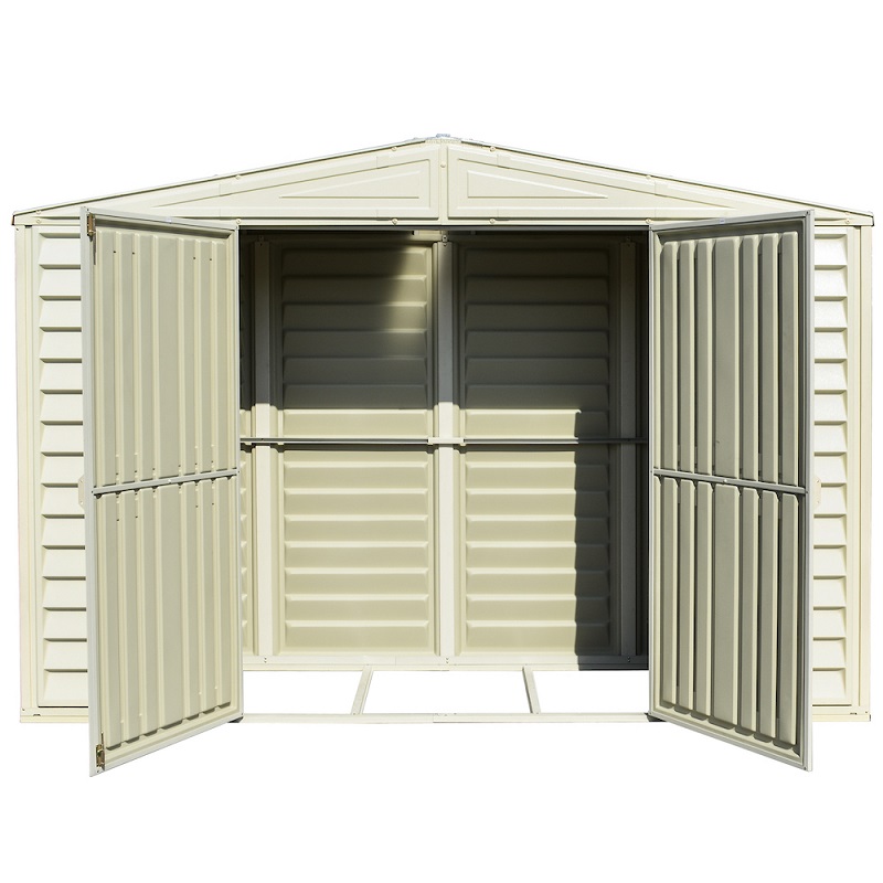 DuraMax 10 x 5 Foot WoodBridge Vinyl Storage Shed with Steel Foundation Frame