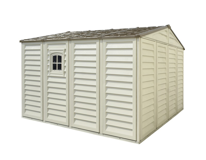 DuraMax WoodBridge Plus 10.5 x 10.5 Vinyl Storage Shed with Foundation