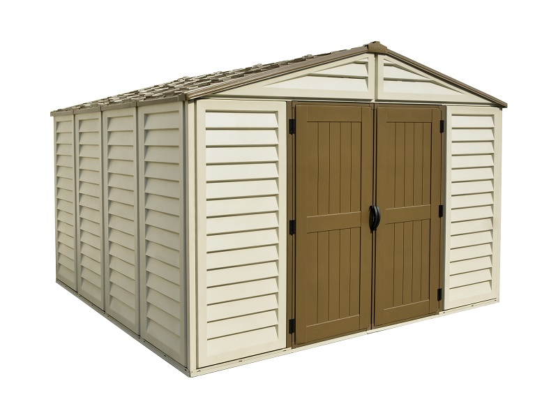 DuraMax WoodBridge Plus 10.5 x 10.5 Vinyl Storage Shed with Foundation
